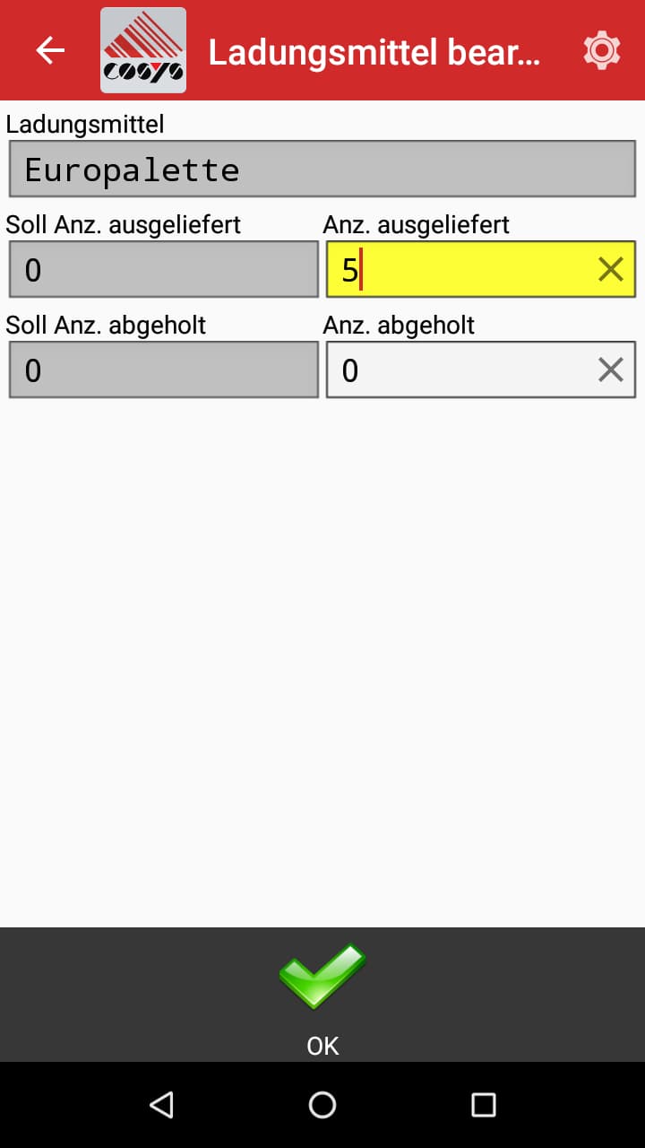 Consegna del software TMS Scansione dei mezzi di caricamento