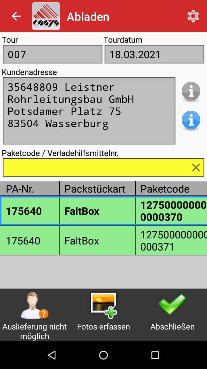 Panoramica del tour del software TMS