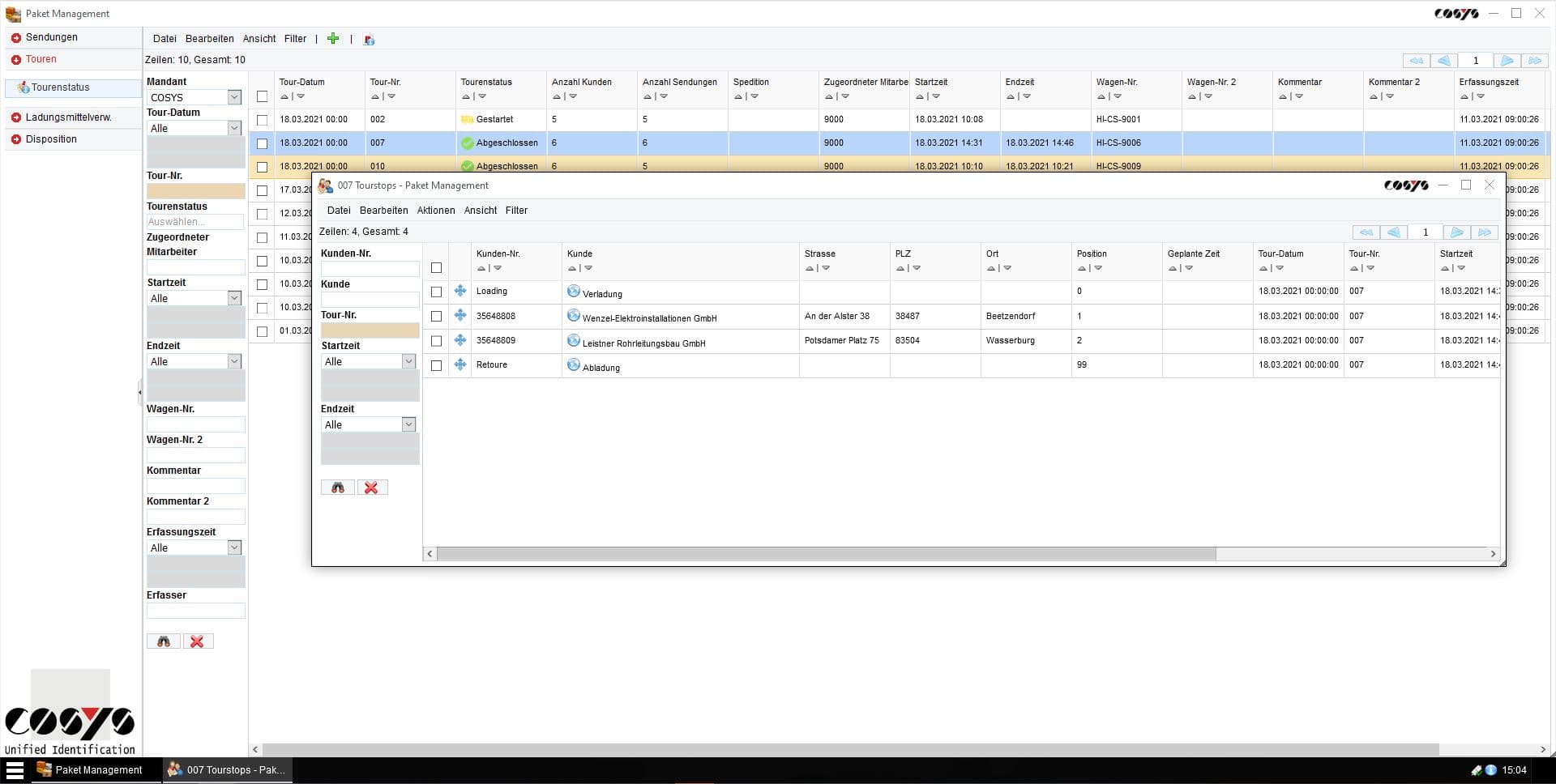 Trasporto COSYS WebDesk Trasporto COSYS WebDesk