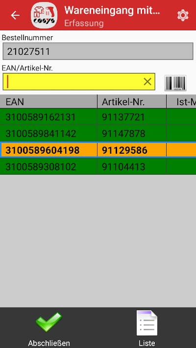 Magazzino - Ricevimento merci