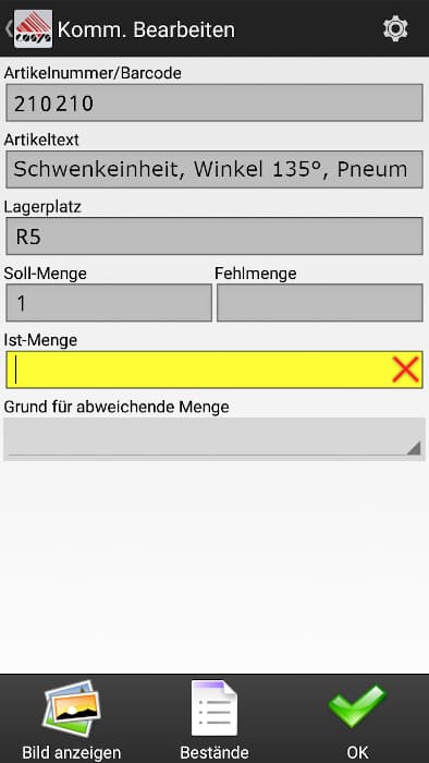 Magazzino - Messa in funzione