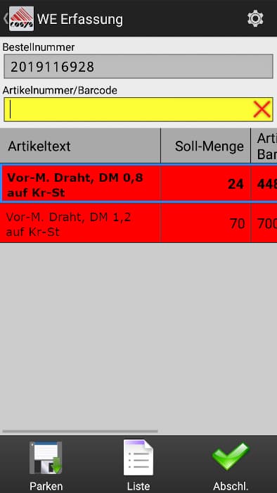 Magazzino - Ricevimento merci