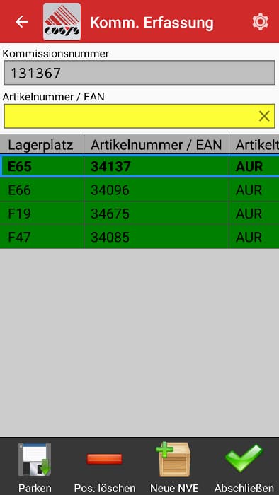 Magazzino - Messa in funzione