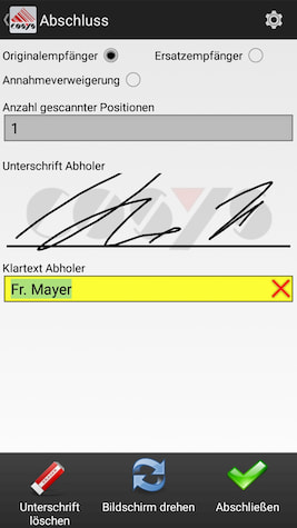 Consegna scansione inversa/ritiro dai clienti