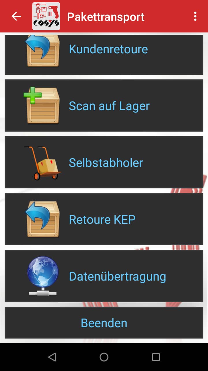 Trasporto nei moduli software di gestione dei pacchetti