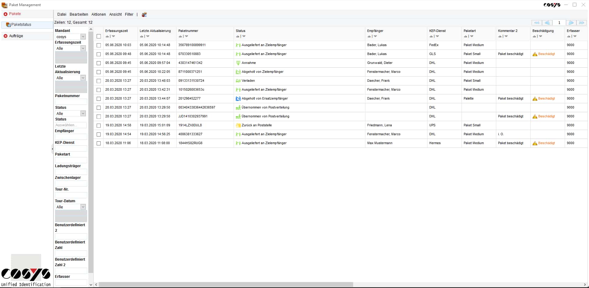 Gestione interna dei pacchetti logistici Gestione interna dei pacchetti logistici
