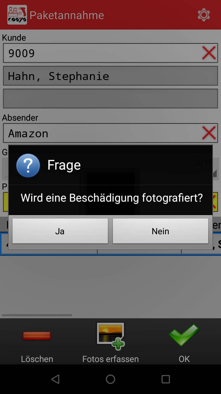 Accettazione dei pacchi Paketshop Software