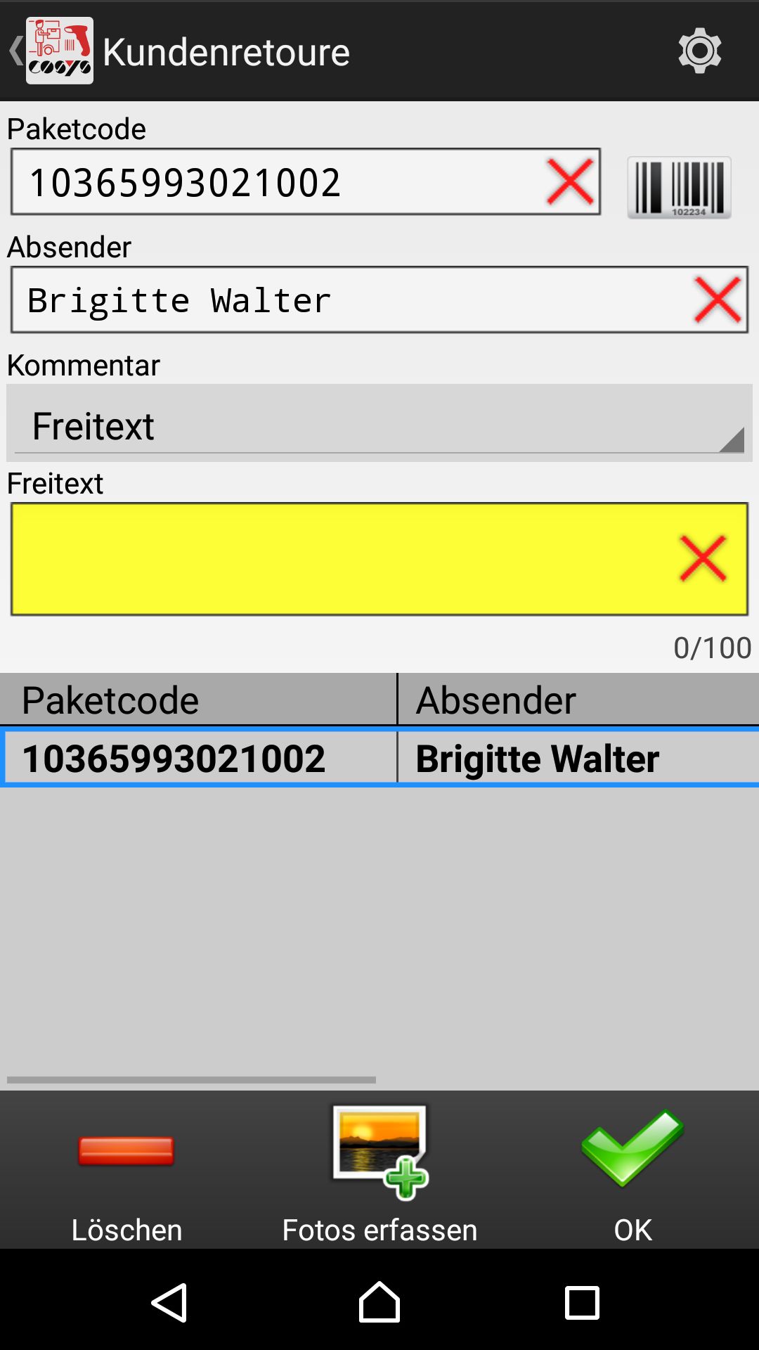 Selezione delle merci in arrivo Software Android di COSYS Selezione delle merci in arrivo Software Android di COSYS