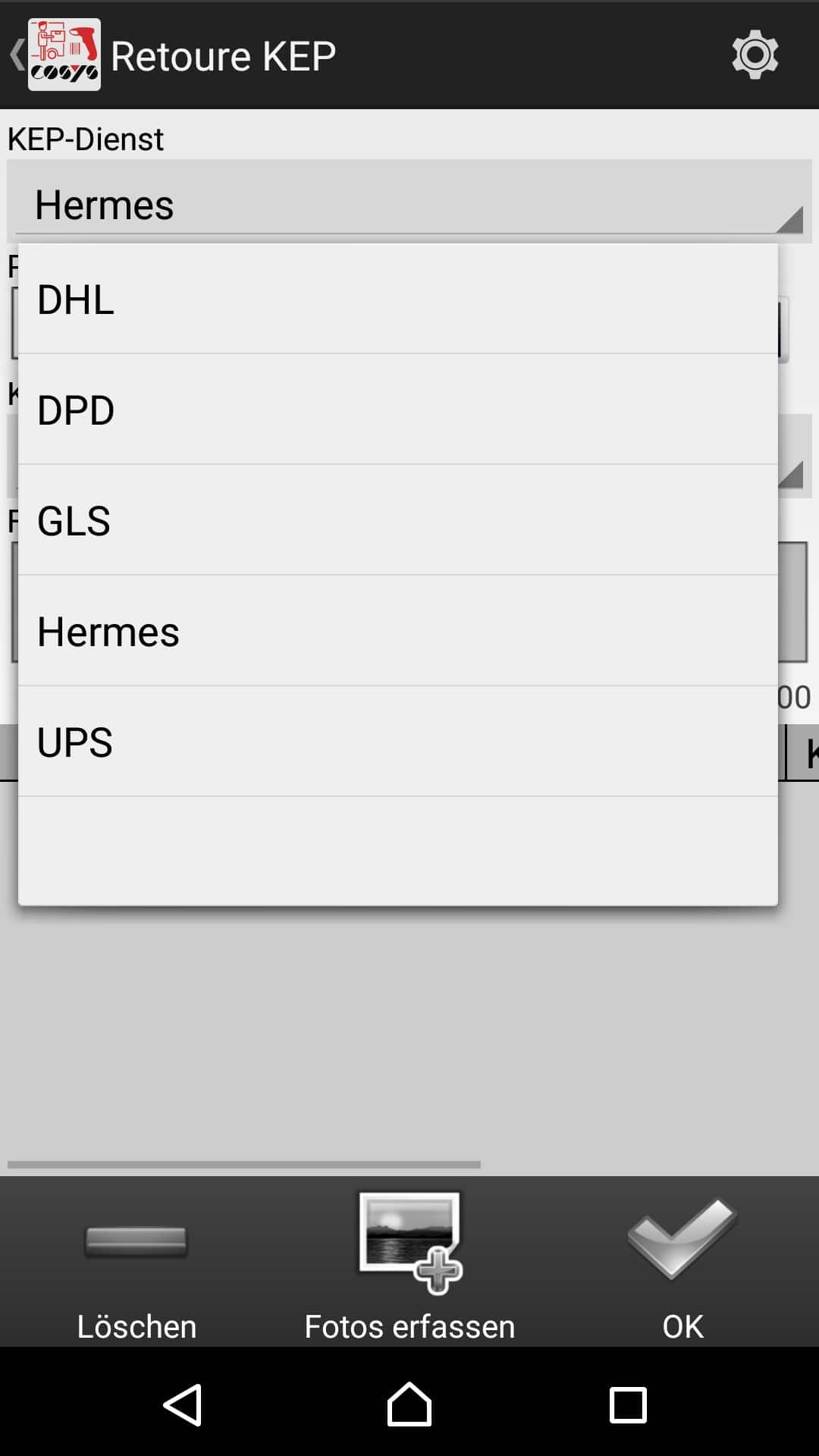 Selezione delle merci in arrivo Software Android di COSYS Selezione delle merci in arrivo Software Android di COSYS