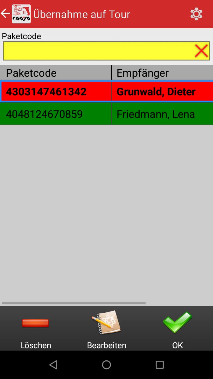 Transport im Paket Management Softwaremodule