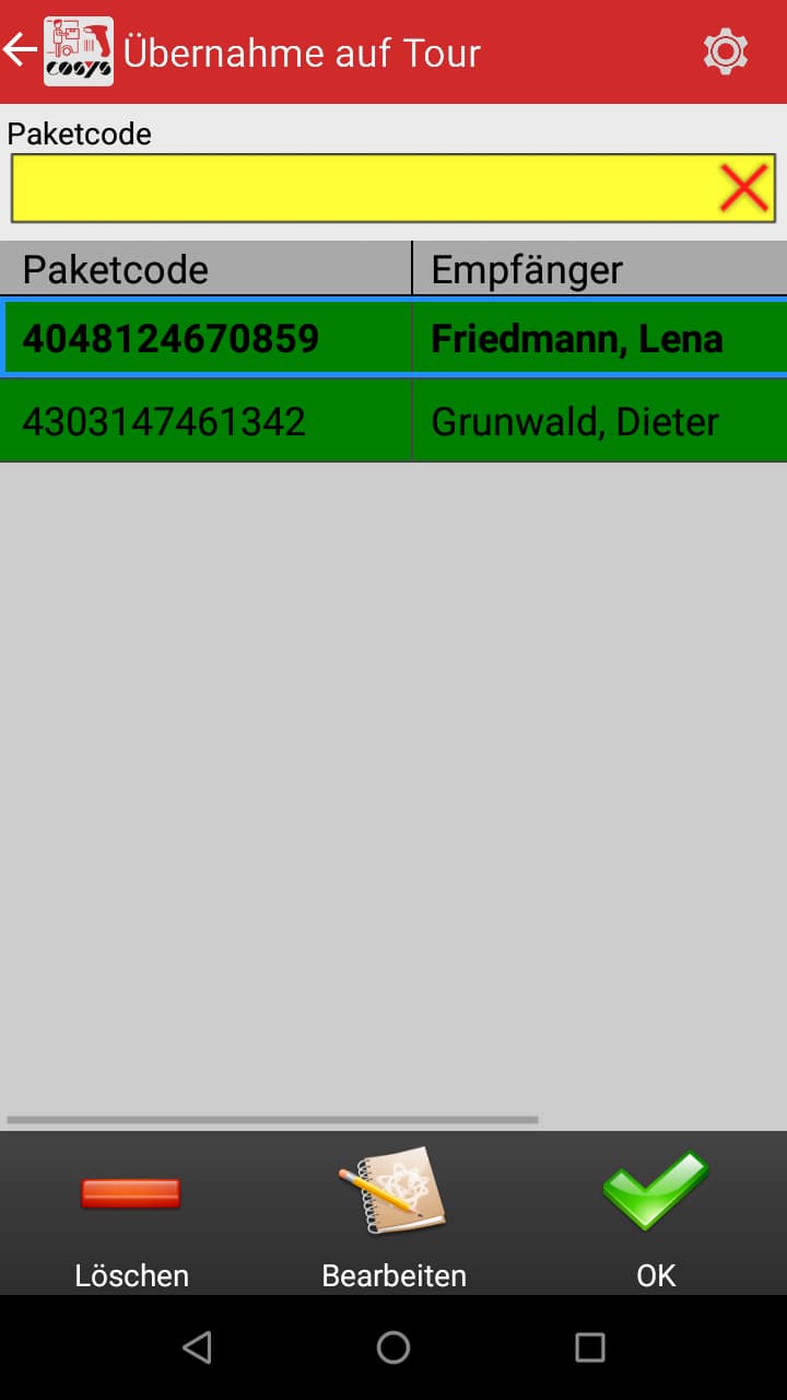 Transport im Paket Management Softwaremodule