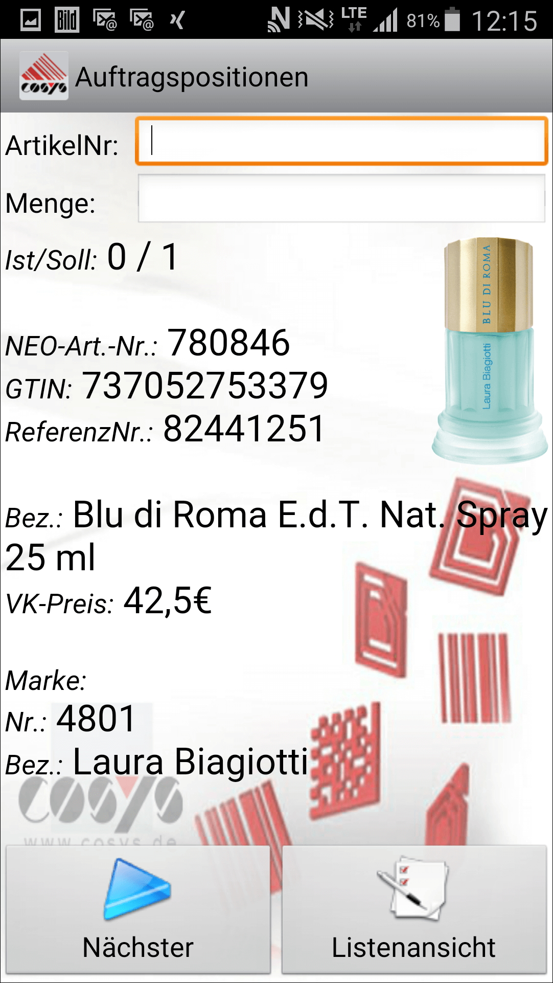 Ordine completo del software Android di COSYS