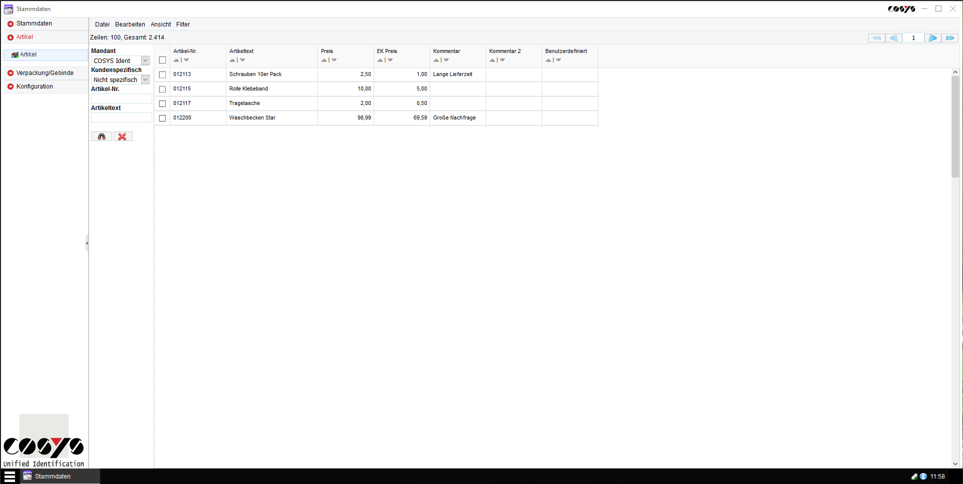 COSYS WebDesk per piccoli magazzini