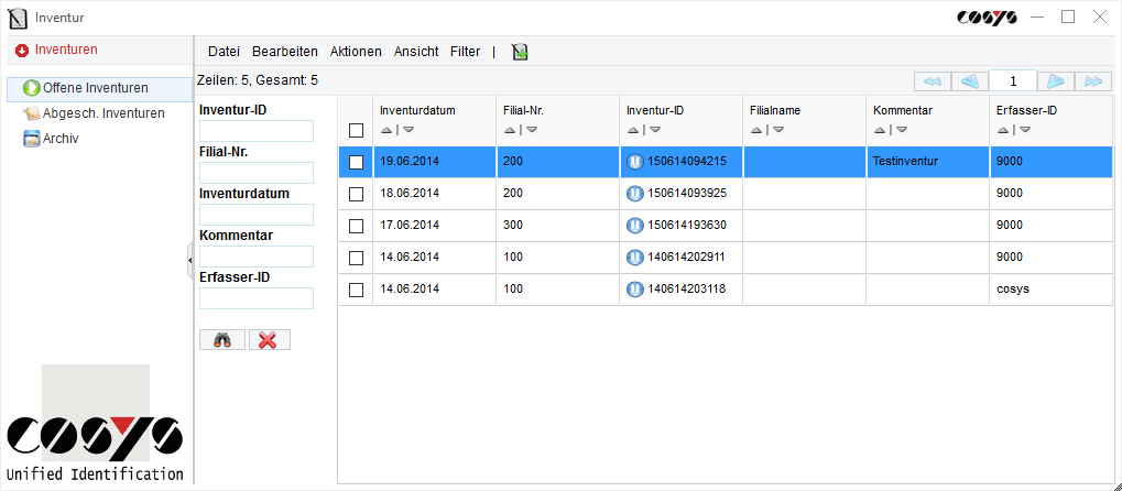 Panoramica Inventari aperti