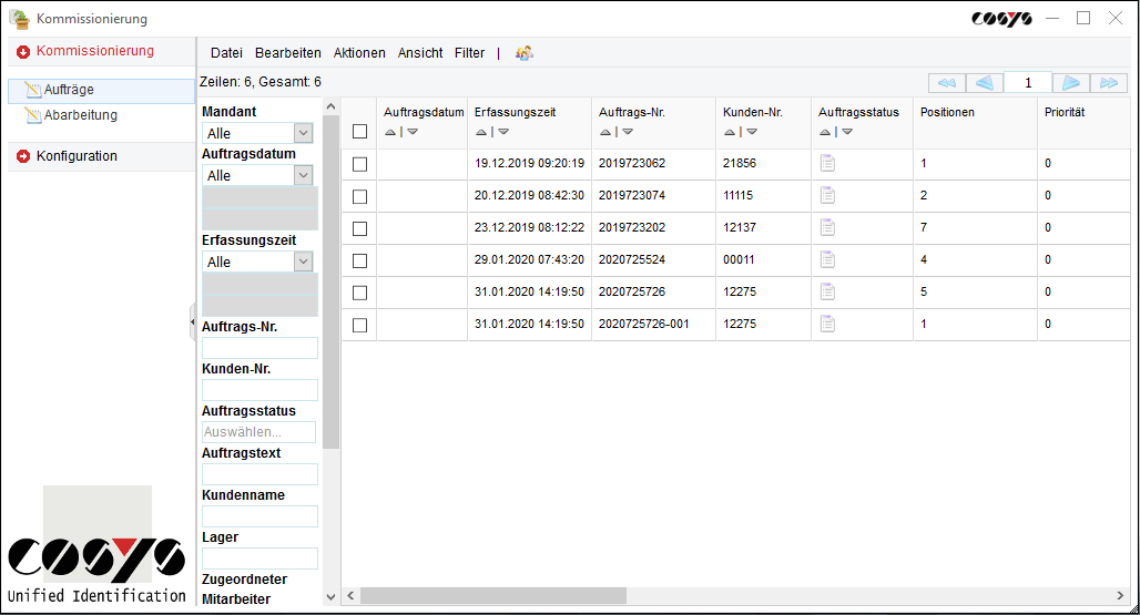 Picking dell´ordine Panoramica dell´ordine