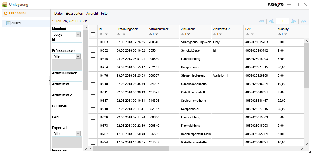 Trasferimento di COSYS WebDesk