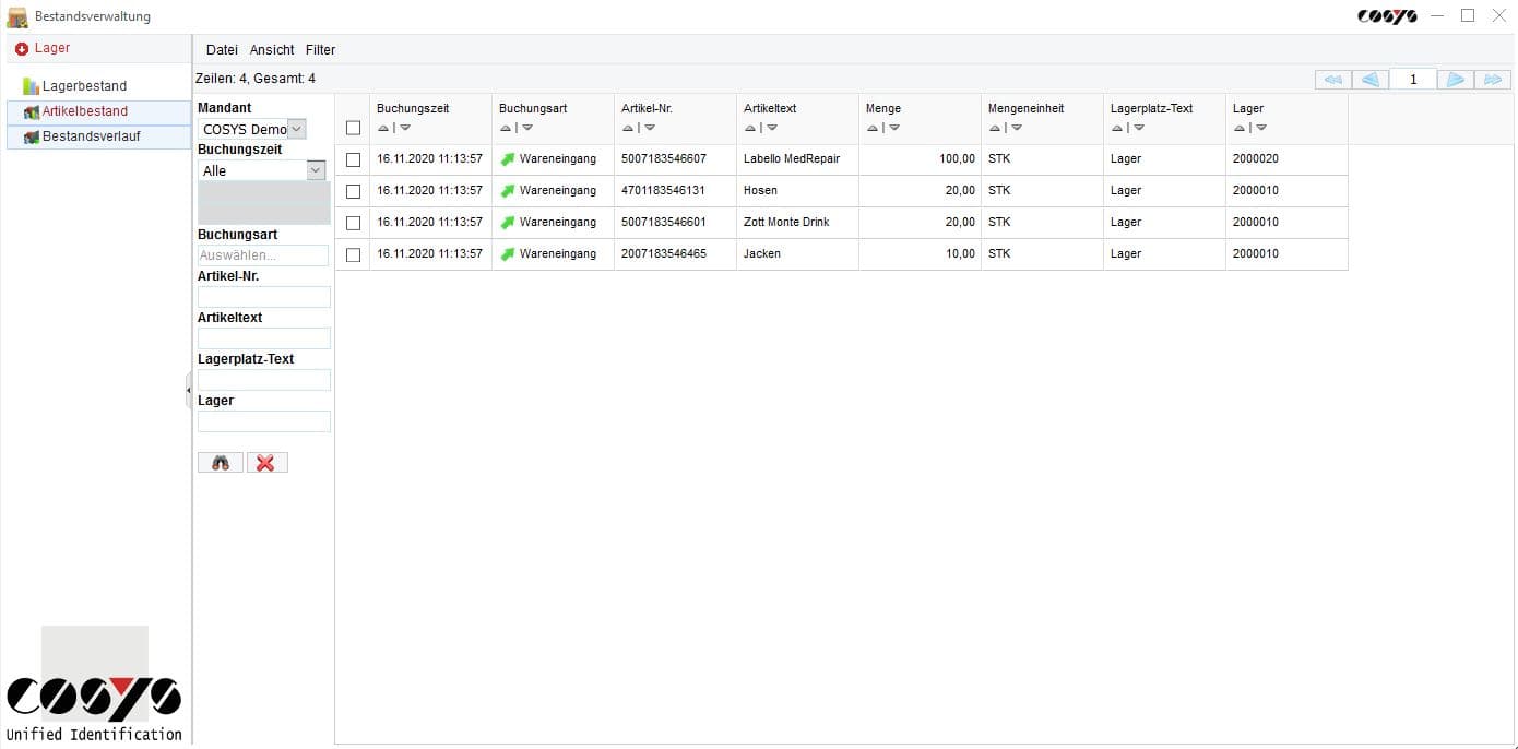 COSYS WebDesk - Stoccaggio